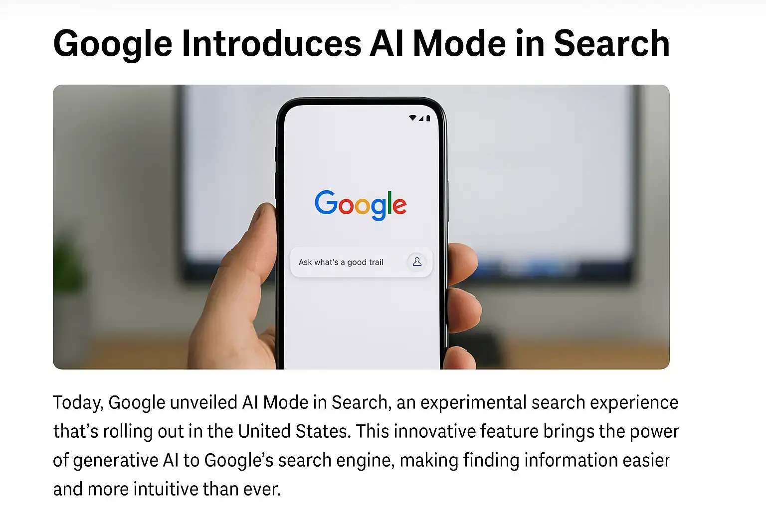 Google เปิดตัว “AI Mode” ใน Search ยกระดับการค้นหาด้วยพลัง AI