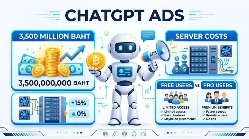 ChatGPT เตรียมมีโฆษณา! เปิดโมเดลทำเงิน 3 พันล้านต่อปี